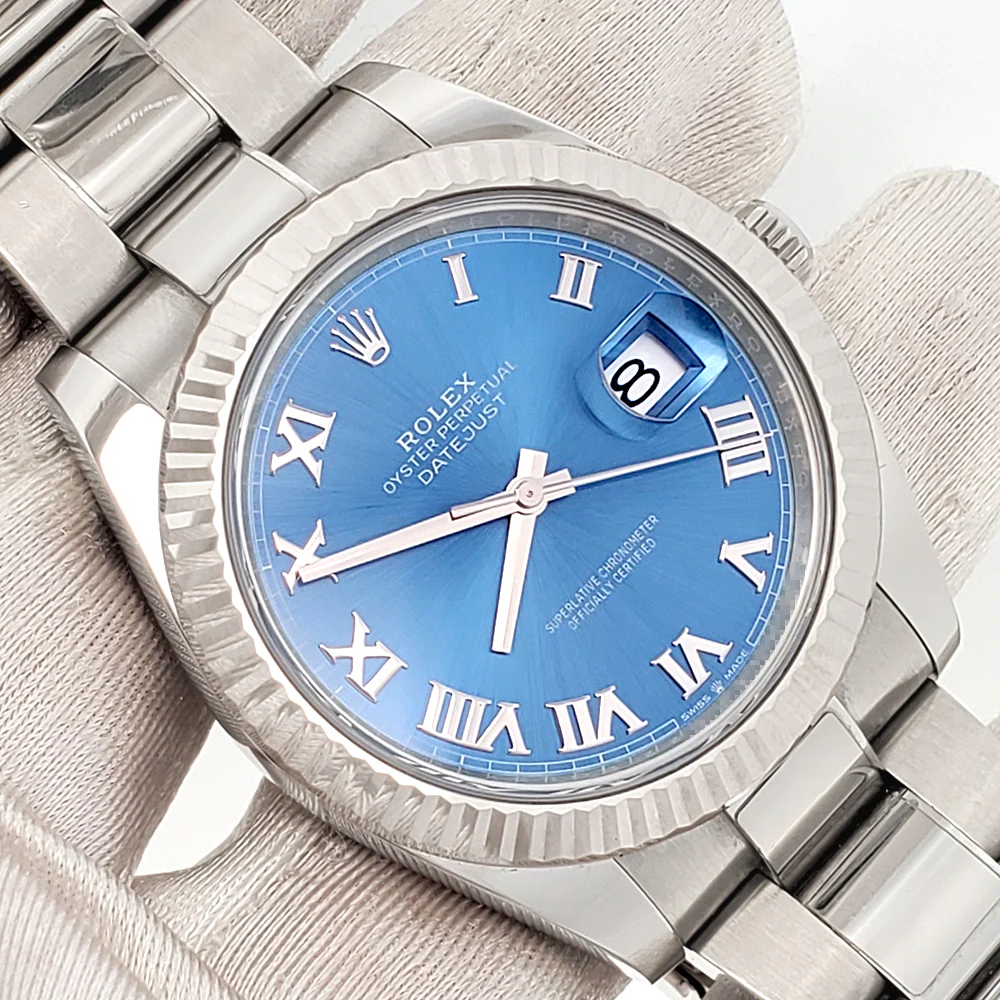2024 Rolex Datejust 41 Blue Roman White Gold Fluted Bezel Watch 126334 Box/Papers/Tag - Image 2
