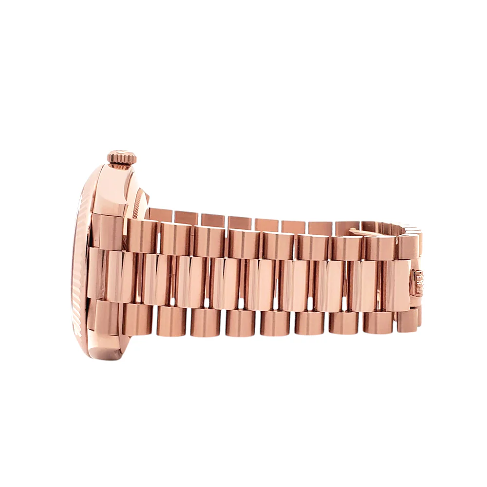 2024 Rolex Day-Date 228235 Rose Gold Fluted Bezel Olive Green Bevelled Roman Dial 40mm Watch Box/Papers/Tag - Image 5
