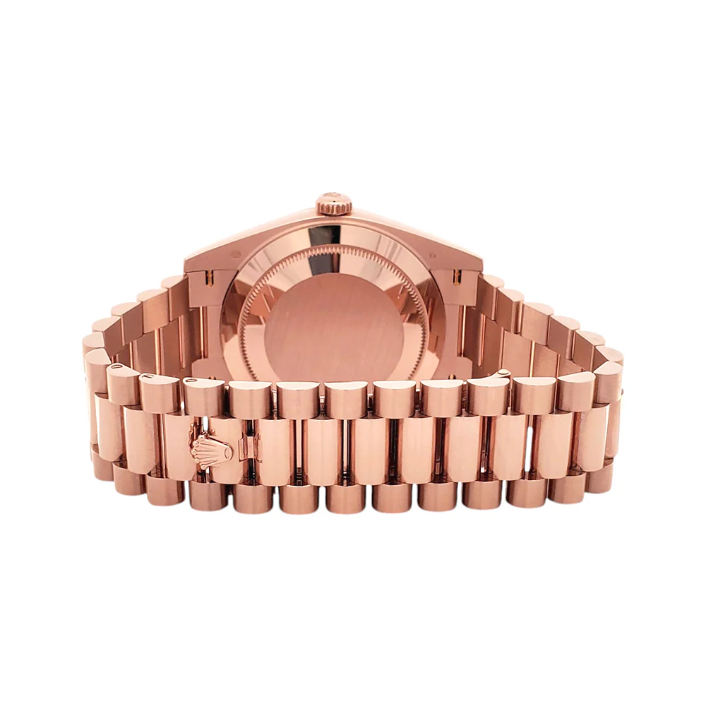 2024 Rolex Day-Date 228235 Rose Gold Fluted Bezel Olive Green Bevelled Roman Dial 40mm Watch Box/Papers/Tag - Image 6