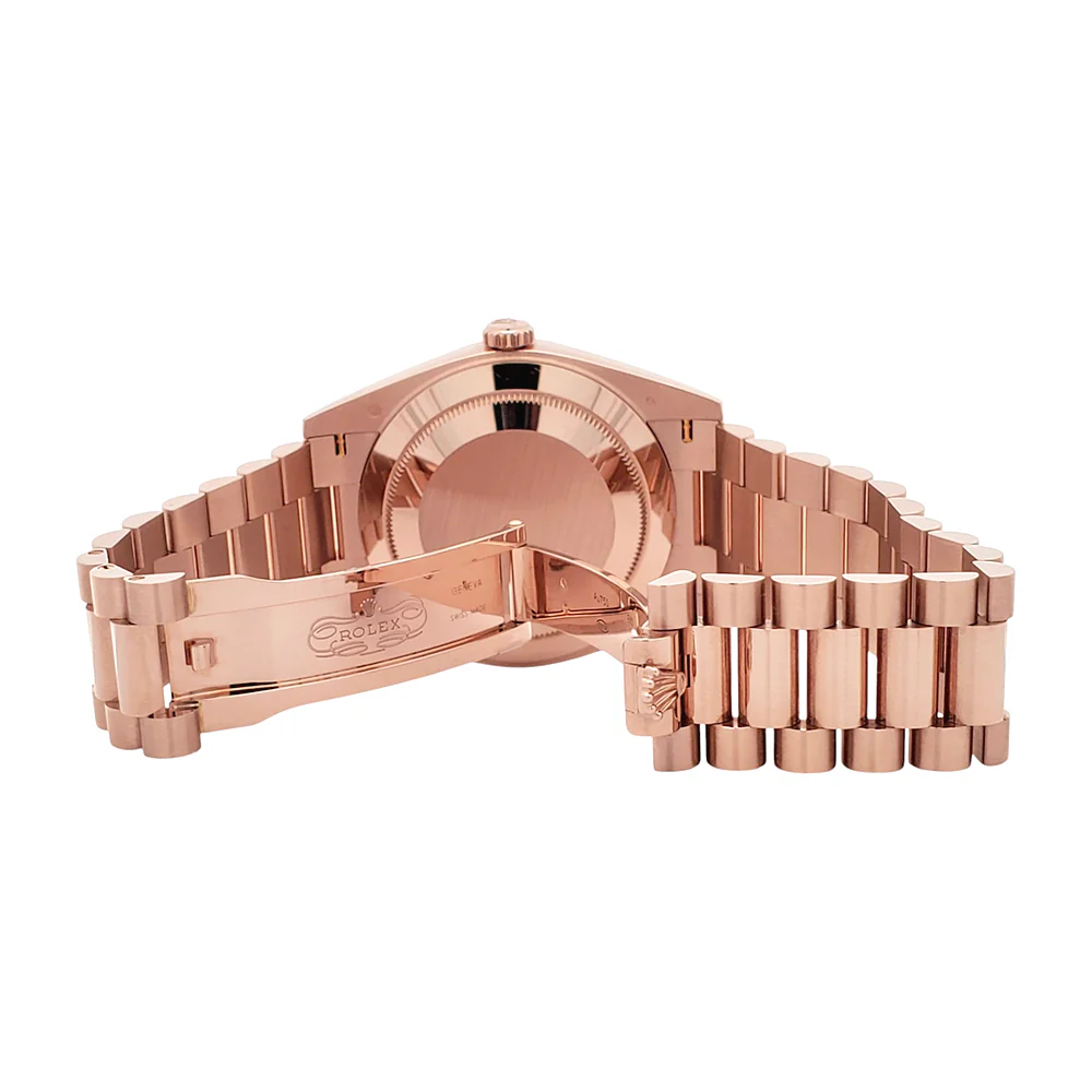 2024 Rolex Day-Date 228235 Rose Gold Fluted Bezel Olive Green Bevelled Roman Dial 40mm Watch Box/Papers/Tag - Image 7