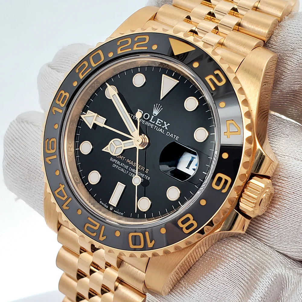 2024 Rolex GMT-Master II Bruce Wayne 18K Yellow Gold 40mm Jubilee Watch 126718 Box Papers - Image 2