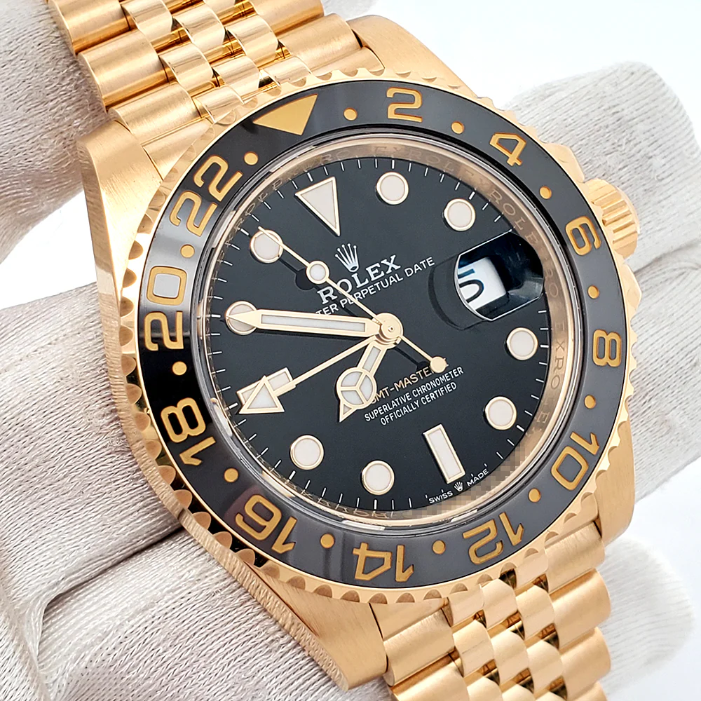 2024 Rolex GMT-Master II Bruce Wayne 18K Yellow Gold 40mm Jubilee Watch 126718 Box Papers - Image 3