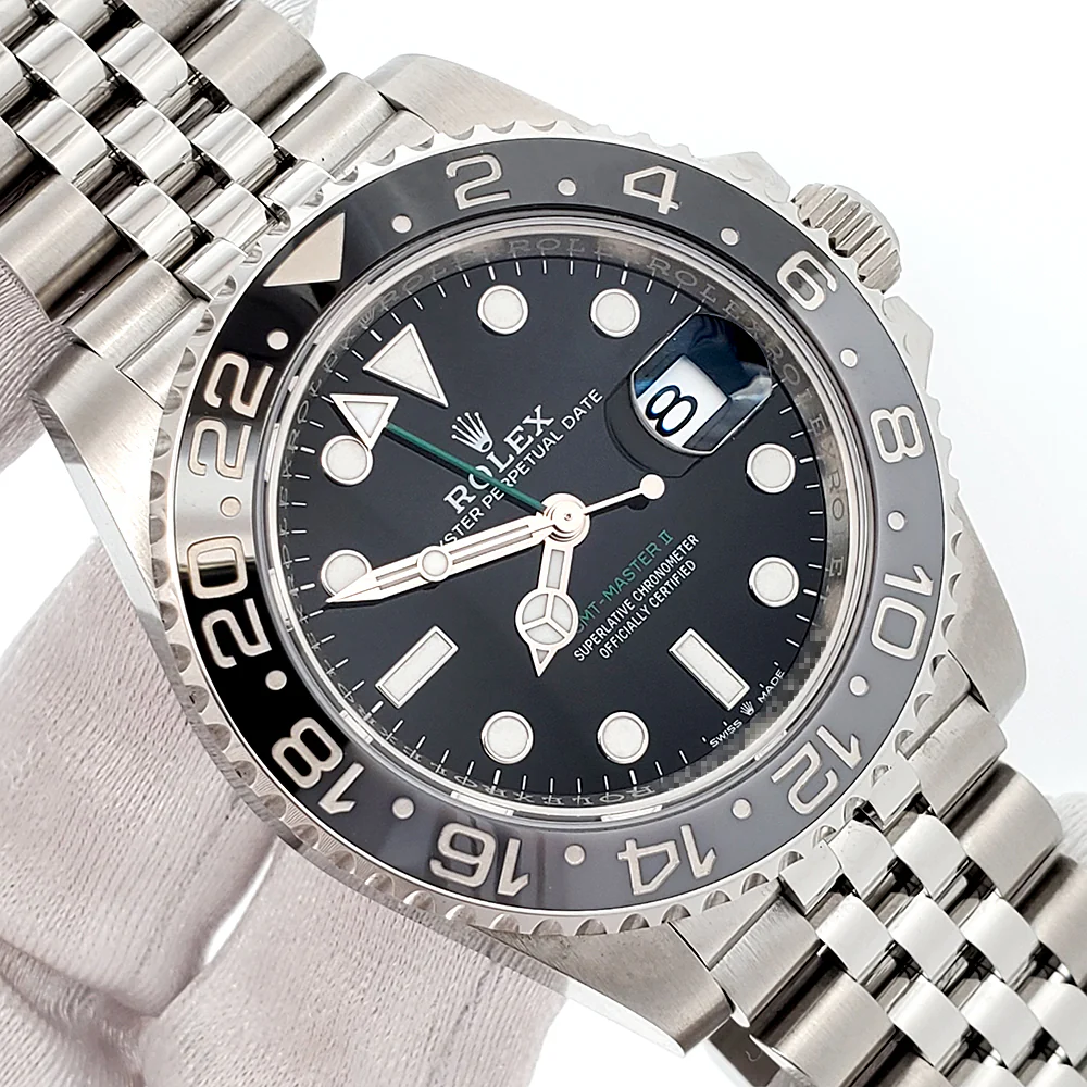 2024 Rolex GMT Master II Black Gray Bruce Wayne Jubilee Steel 40mm Watch 126710GRNR Box Papers - Image 2