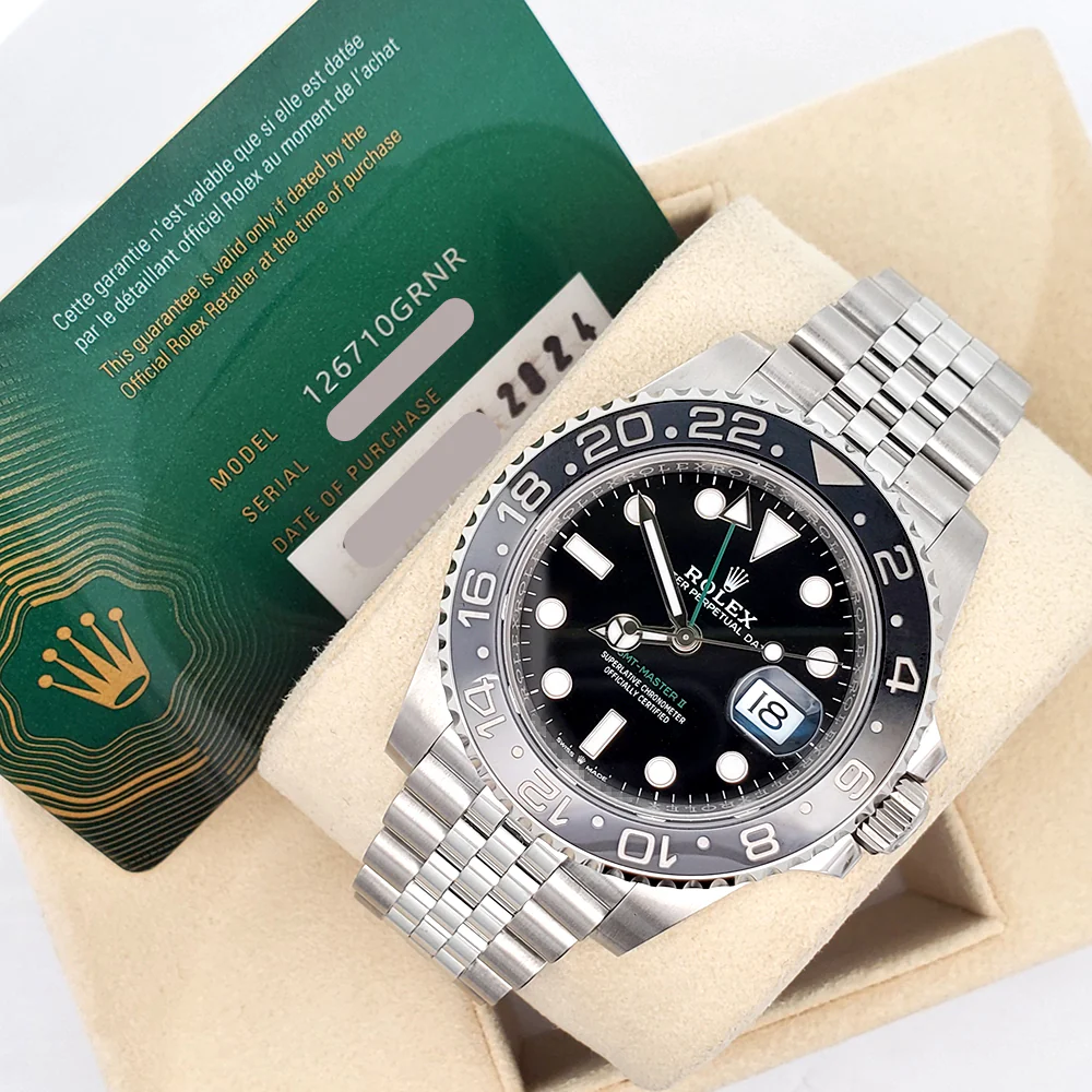2024 Rolex GMT Master II Black Gray Bruce Wayne Jubilee Steel 40mm Watch 126710GRNR Box Papers - Image 5