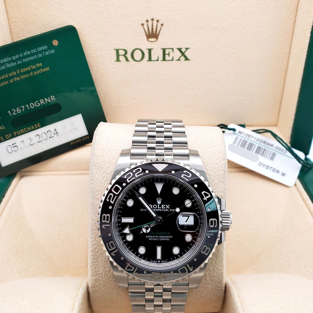 2024 Rolex GMT Master II Black Gray Bruce Wayne Jubilee Steel 40mm Watch 126710GRNR Box Papers Tag - Image 3