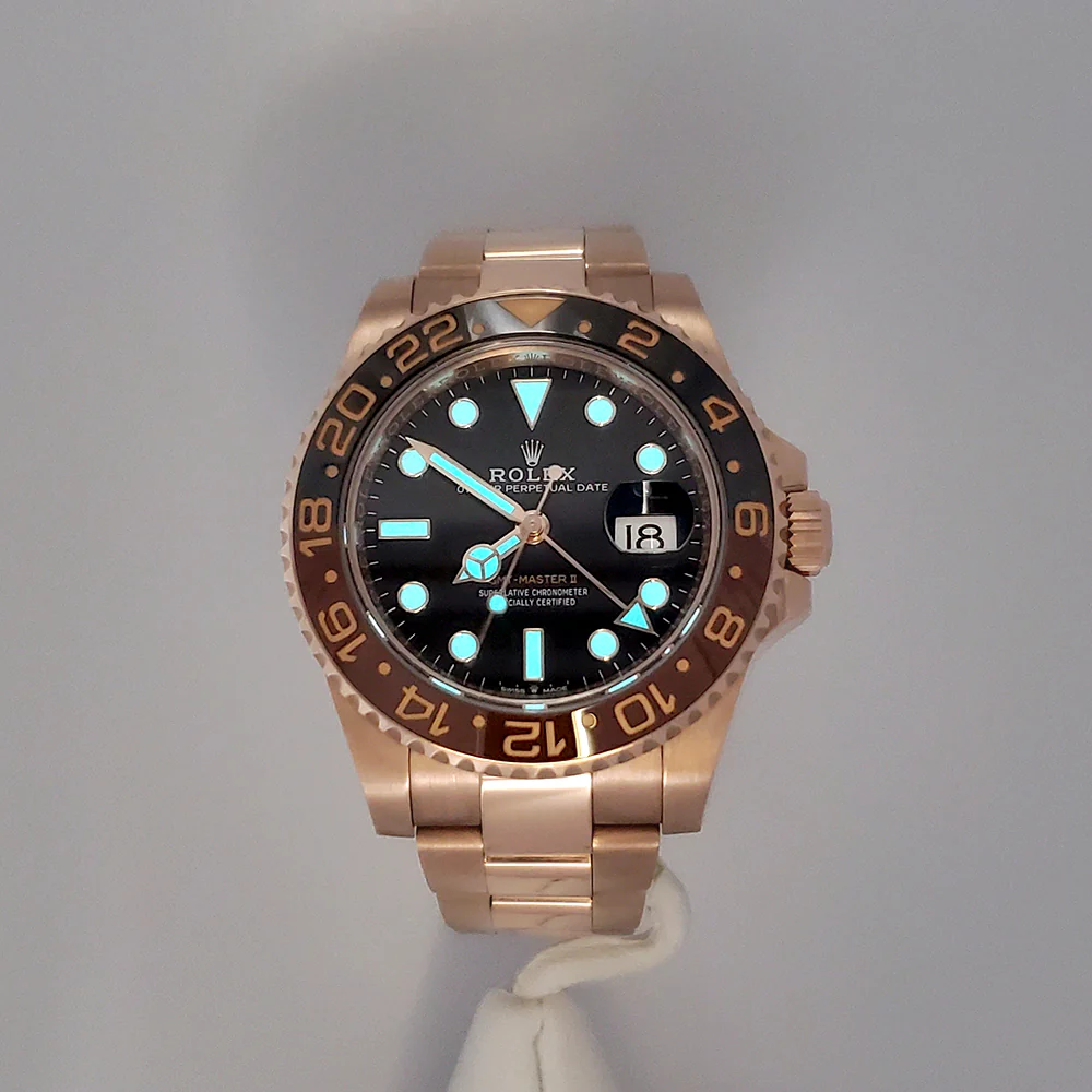 2024 Rolex GMT-Master II Rootbeer 126715CHNR Rose Gold Watch Box/Papers/Tag - Image 8