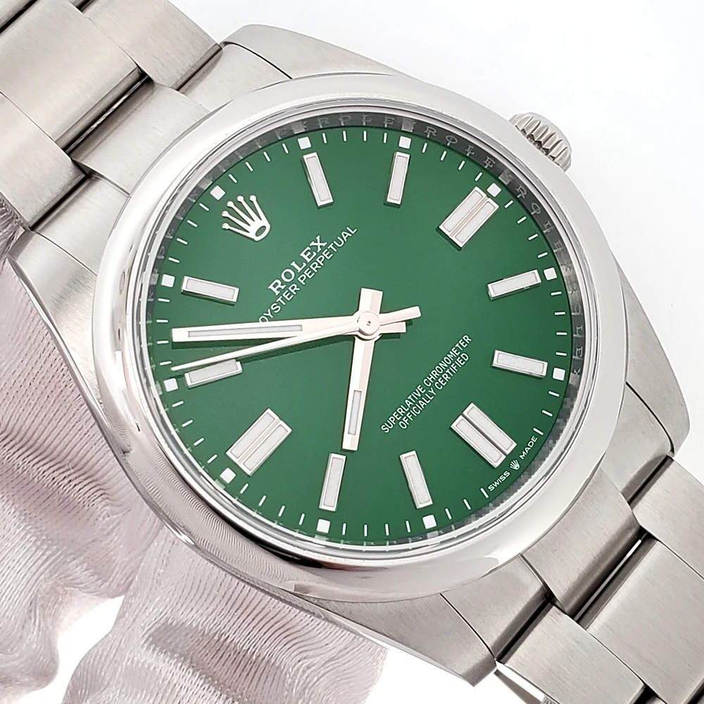 2024 Rolex Oyster Perpetual 41mm 124300 Green Index Dial Steel Watch Box Papers - Image 2