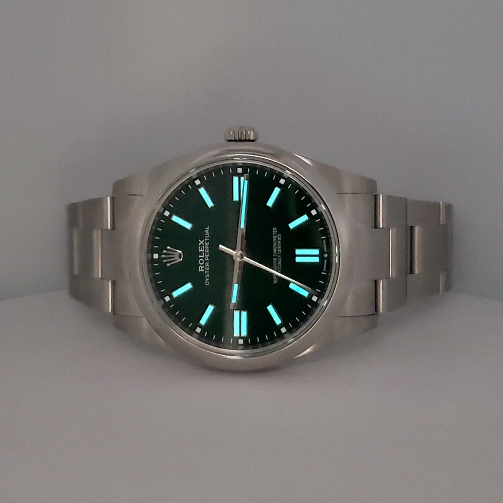 2024 Rolex Oyster Perpetual 41mm 124300 Green Index Dial Steel Watch Box Papers - Image 7