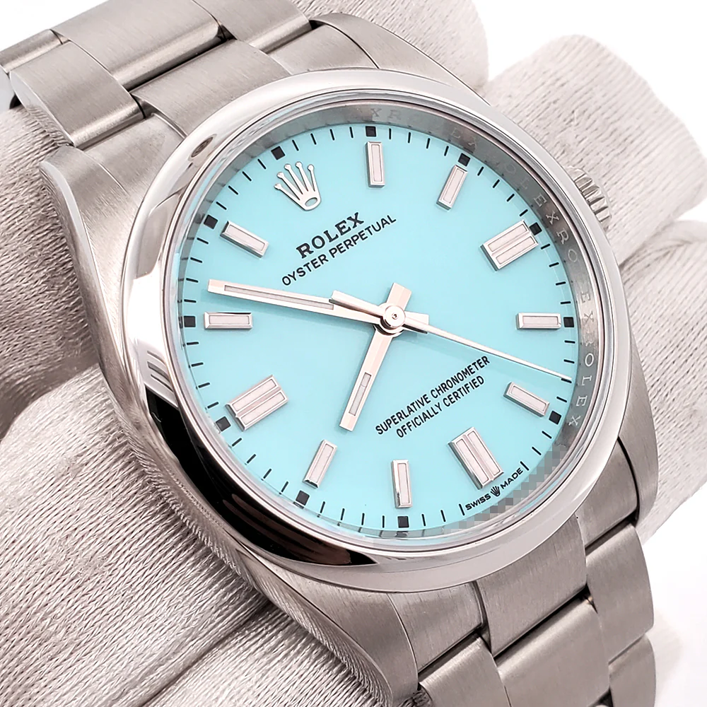 2024 Unworn Rolex 36mm Tiffany Blue Dial Oyster Perpetual Steel 126000 Box Papers - Image 4