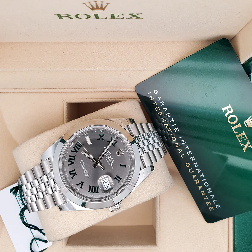 2024 Unworn Rolex Datejust 41 126300 Wimbledon Slate Roman Steel Jubilee Watch Box Papers - Image 2