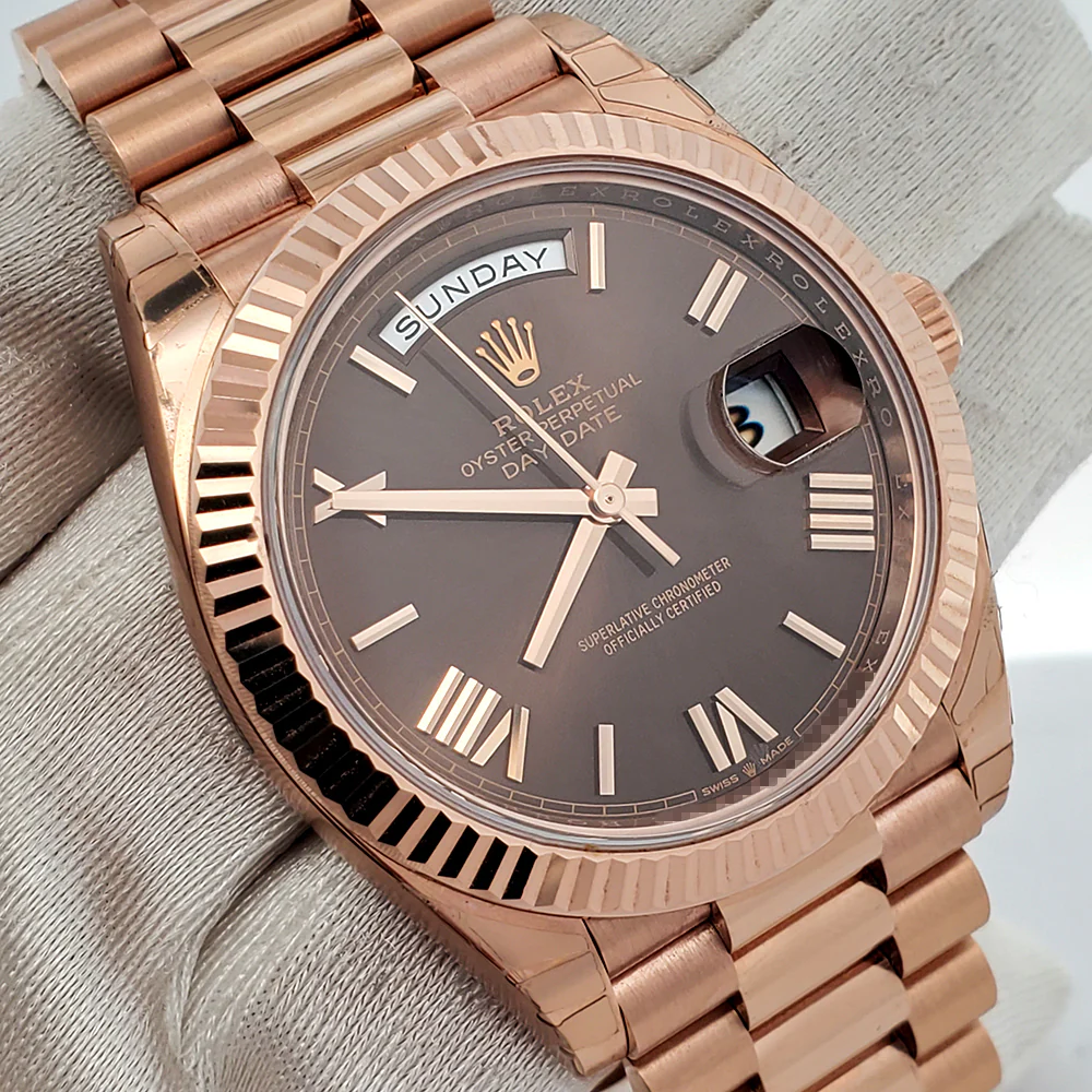 2021 Unworn Rolex President Day-Date Rose Gold Chocolate 228235 40mm Watch Box Papers - Image 3