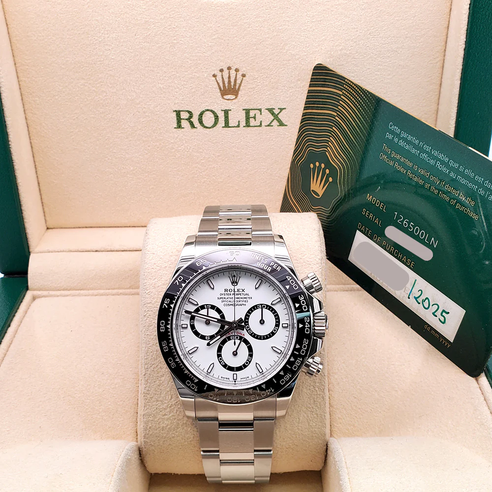 2025 Rolex Cosmograph Daytona 126500LN Steel White Panda Dial Box Papers - Image 4