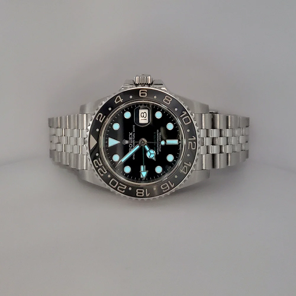 2025 Rolex GMT Master II Black Gray Bruce Wayne Jubilee Steel 40mm Watch 126710GRNR Box Papers - Image 8