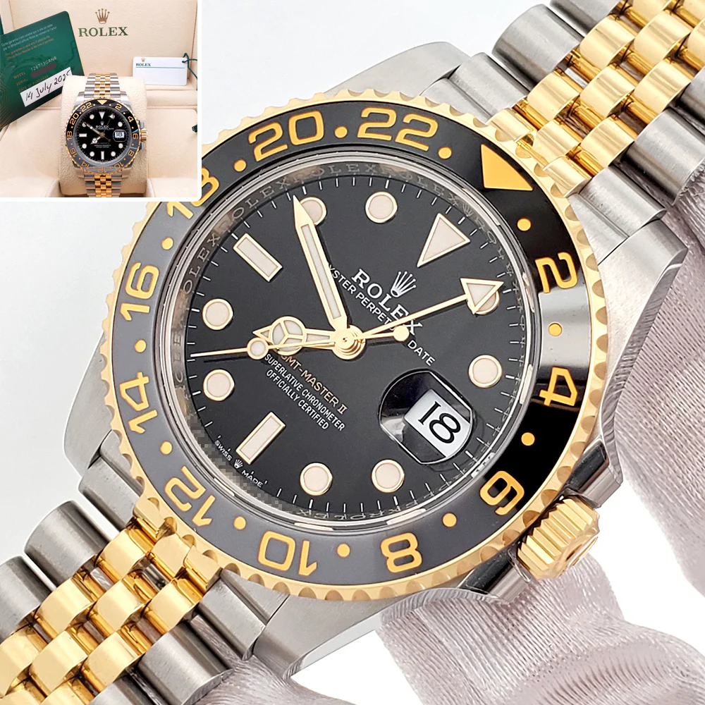 2025 Rolex GMT Master II Zombie Black Grey Bezel Yellow Gold/Steel Watch 126713GRNR Box/Papers/Tag
