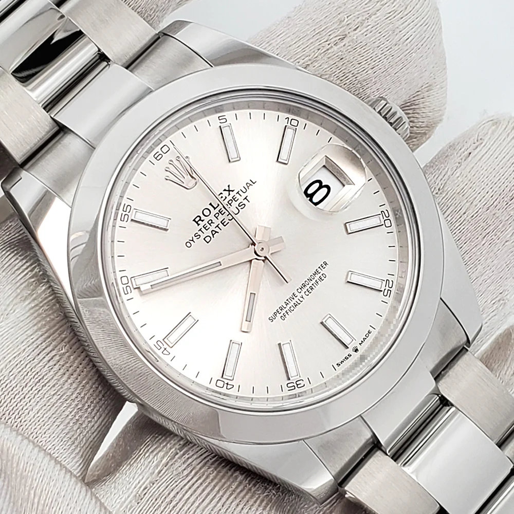 2025 Unworn Rolex Datejust 41 126300 Silver Index Steel Oyster Watch Box/Papers/Tag - Image 2