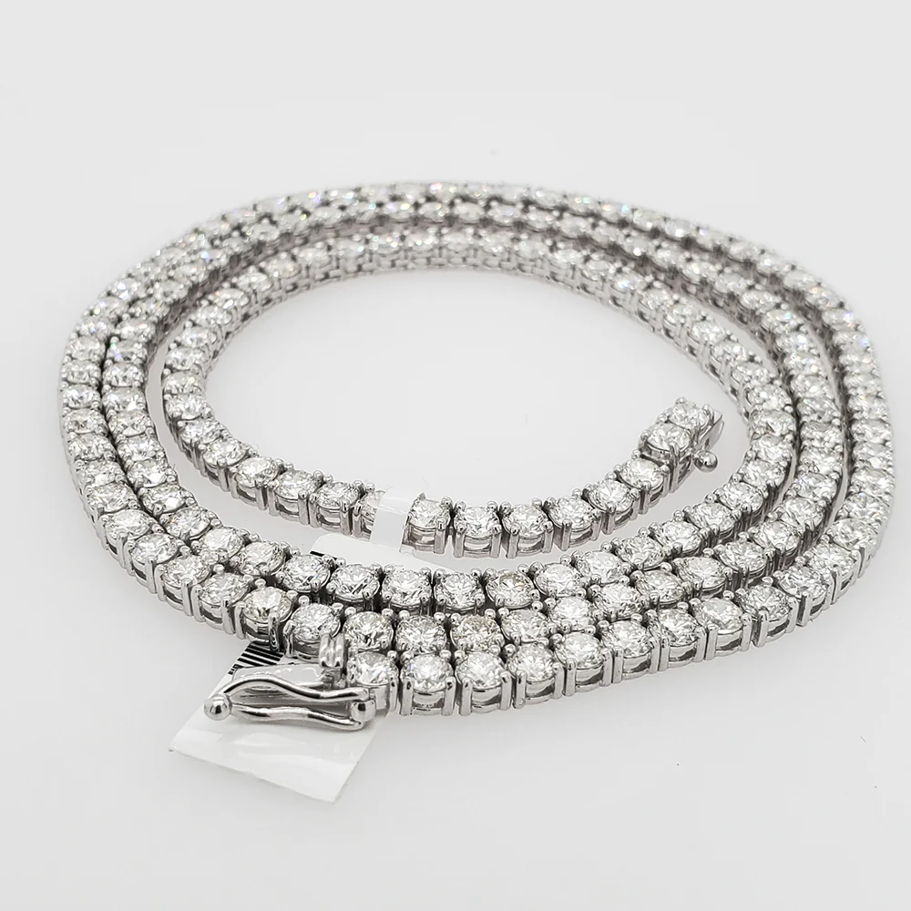 22.15ct Diamond 14k White Gold 22" Tennis Necklace.