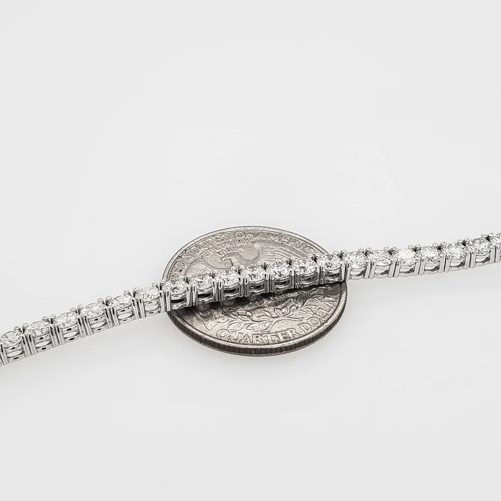 22.15ct Diamond 14k White Gold 22" Tennis Necklace. - Image 3