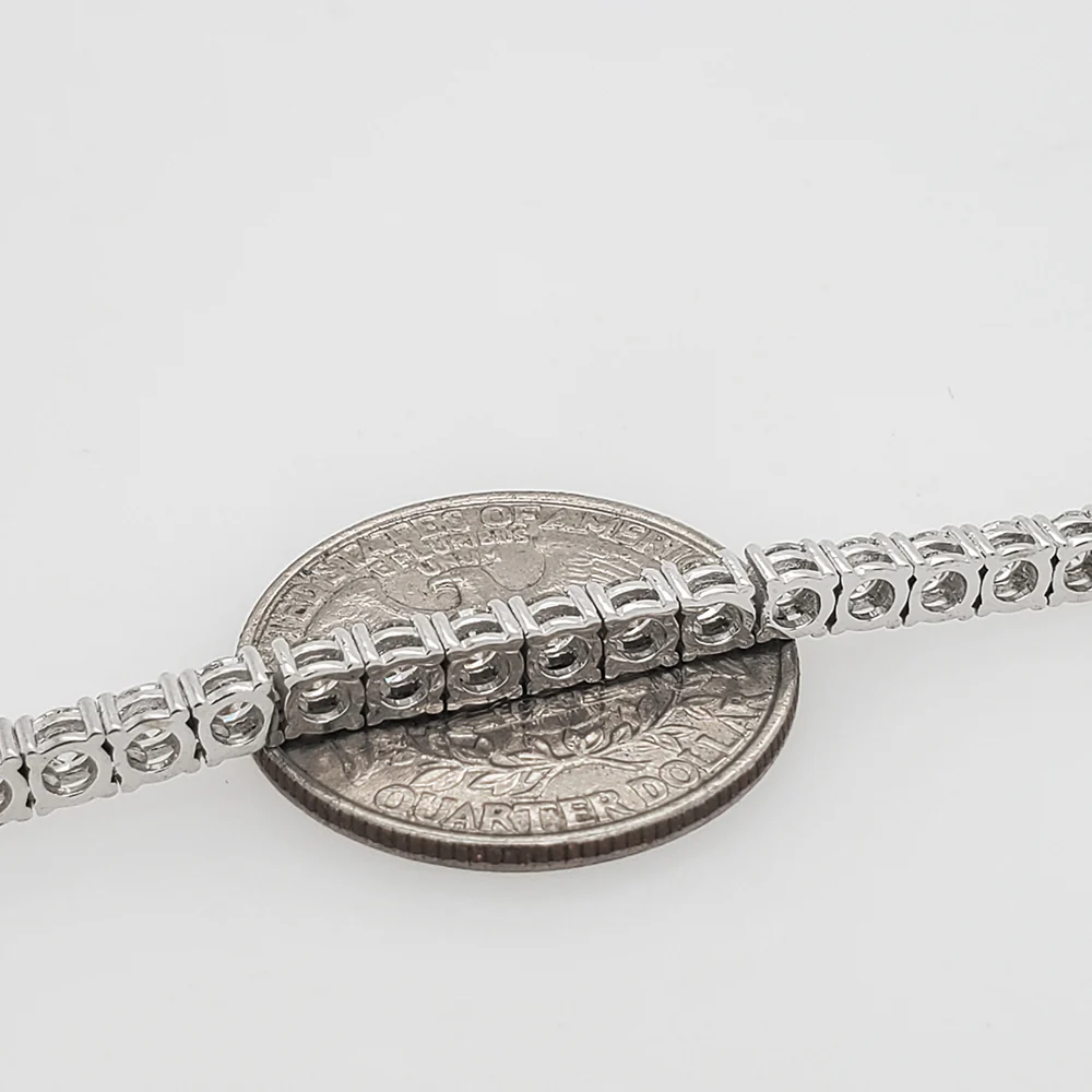 22.15ct Diamond 14k White Gold 22" Tennis Necklace. - Image 4
