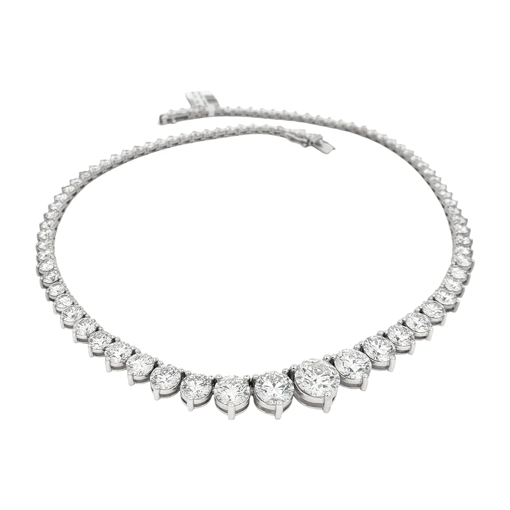 35.6ct VS Certified Lab-Grown Diamond 14k White Gold Tennis Necklace