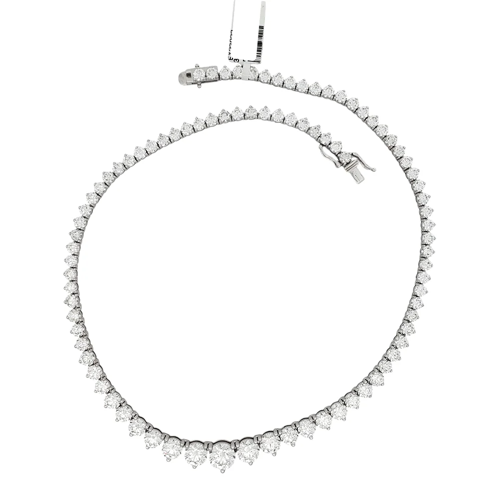 35.6ct VS Certified Lab-Grown Diamond 14k White Gold Tennis Necklace - Image 2