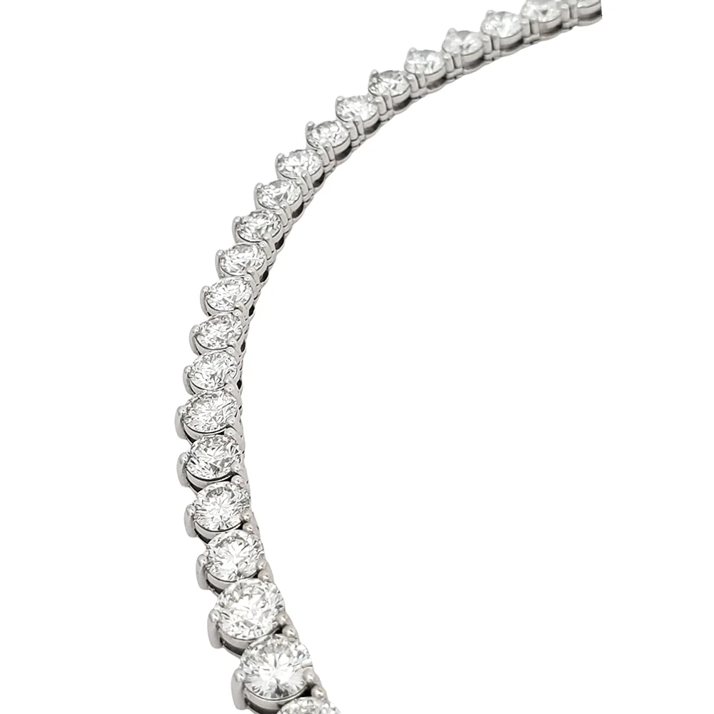 35.6ct VS Certified Lab-Grown Diamond 14k White Gold Tennis Necklace - Image 3