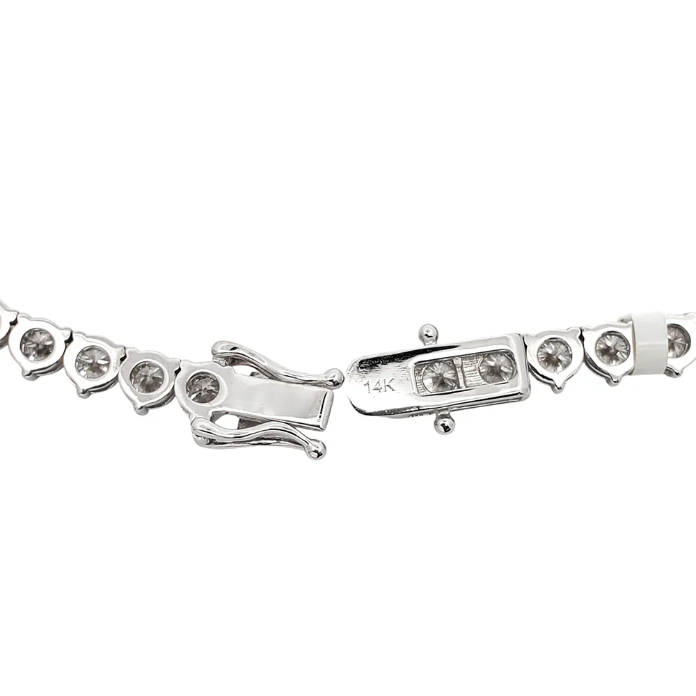 35.6ct VS Certified Lab-Grown Diamond 14k White Gold Tennis Necklace - Image 5