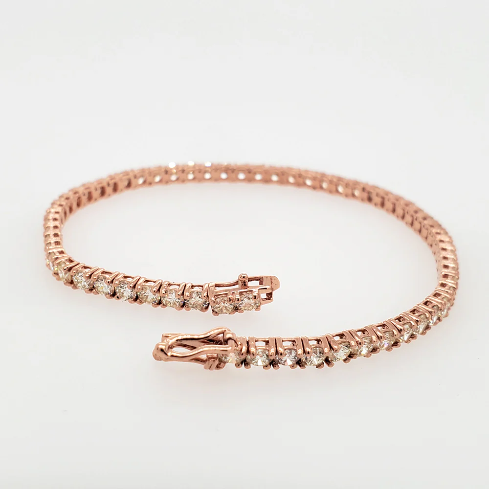 6.67ct Diamond 14k Rose Gold 8.5" Tennis Bracelet