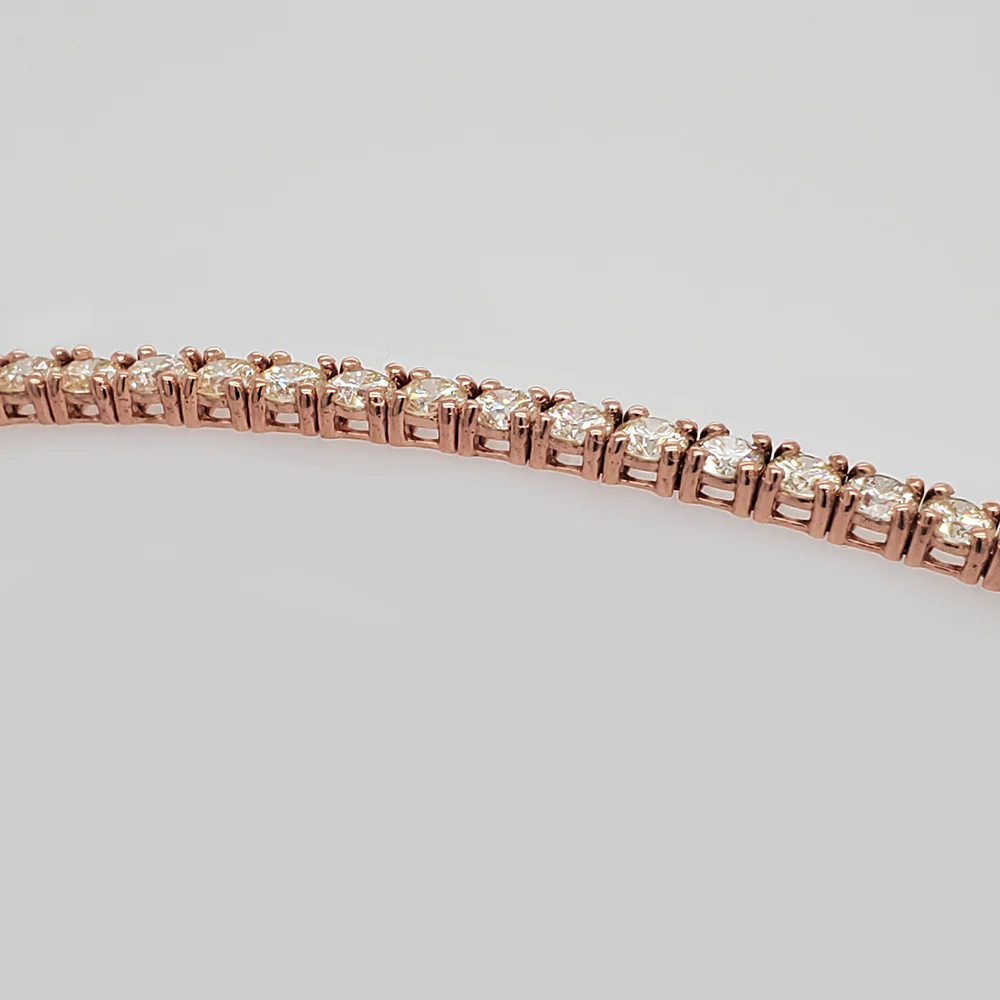 6.67ct Diamond 14k Rose Gold 8.5" Tennis Bracelet - Image 2