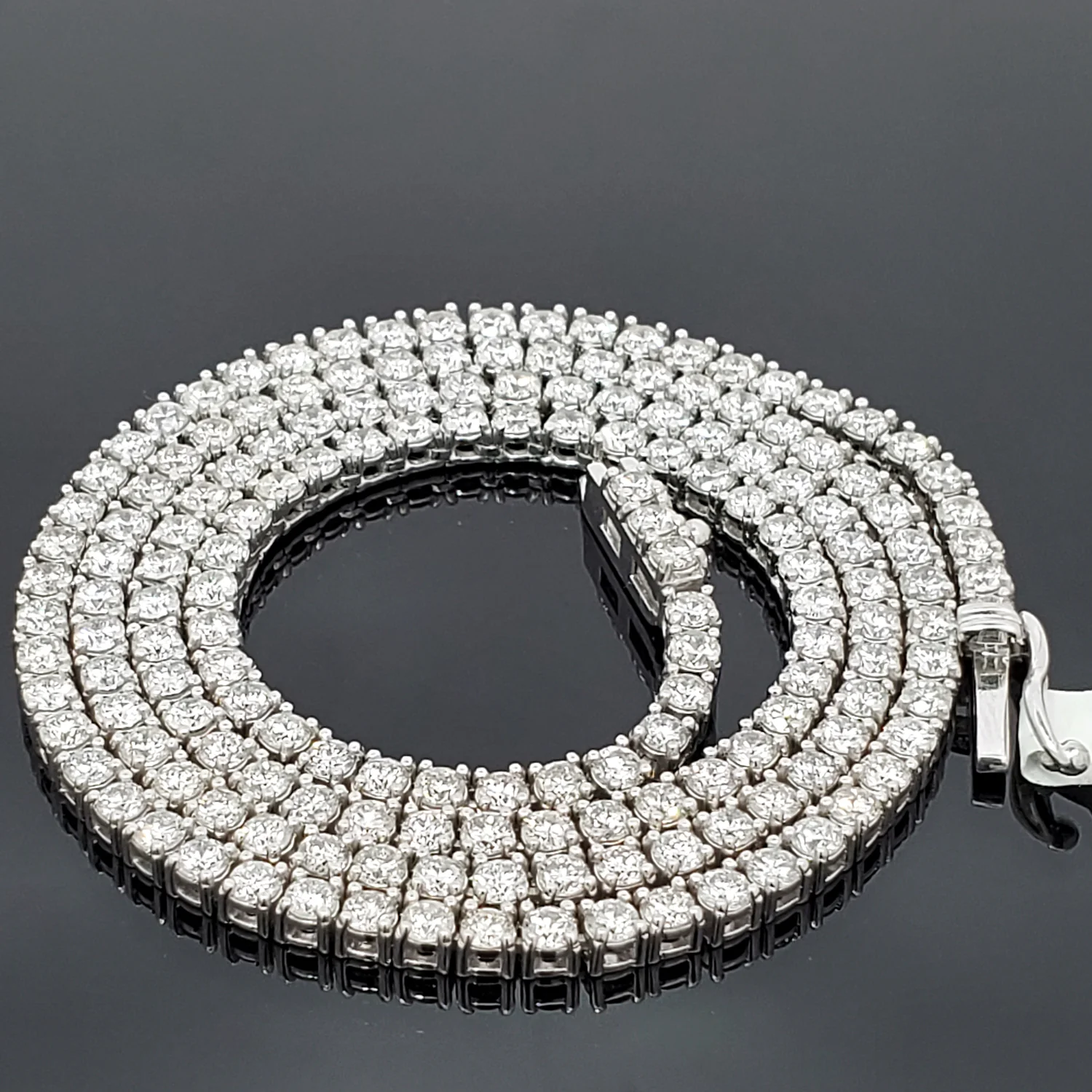 7.5ct Diamond 14k White Gold 16.5" Tennis Necklace