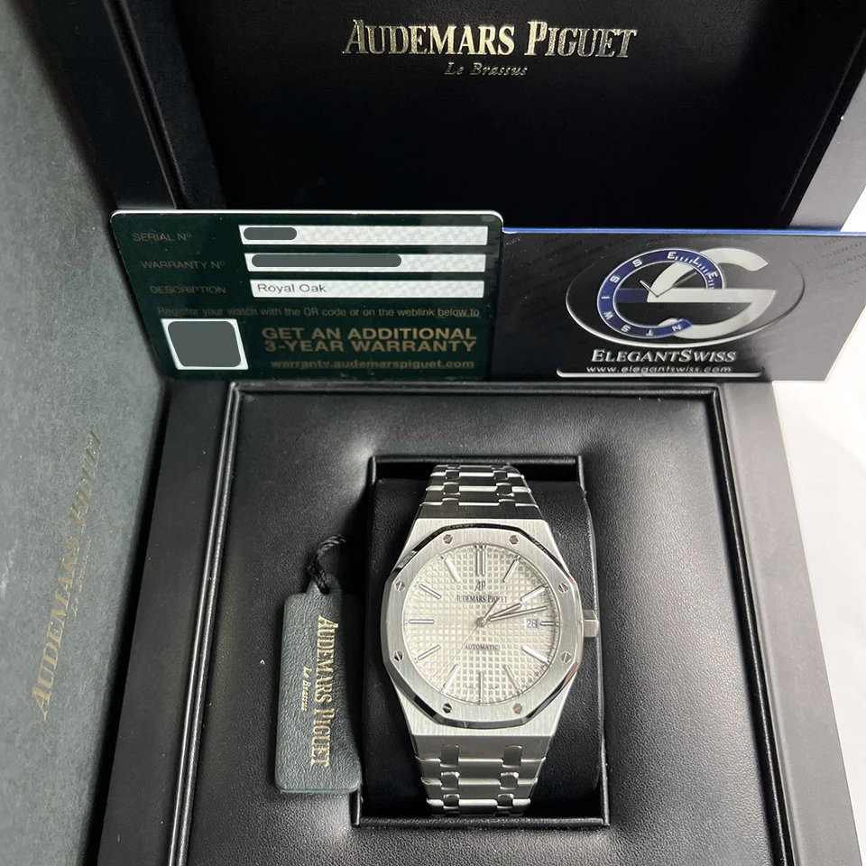 Audemars Piguet Royal Oak Silver Dial Stainless Steel Watch 15400ST.OO.1220ST.02 Box Papers - Image 2