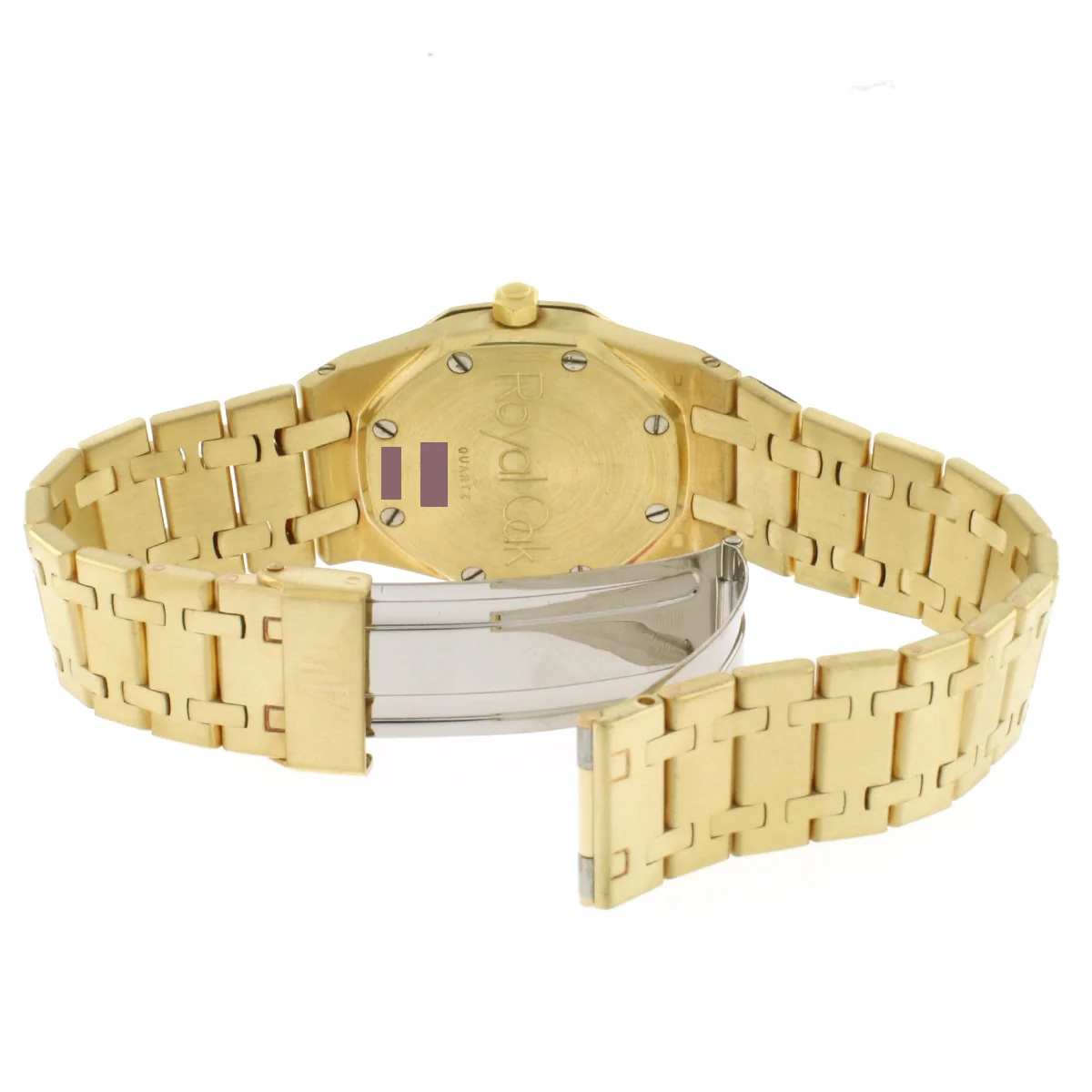 Audemars Piguet 31mm Royal Oak Mid-Size Gold Champagne Factory Diamond Dial Quartz Watch - Image 4