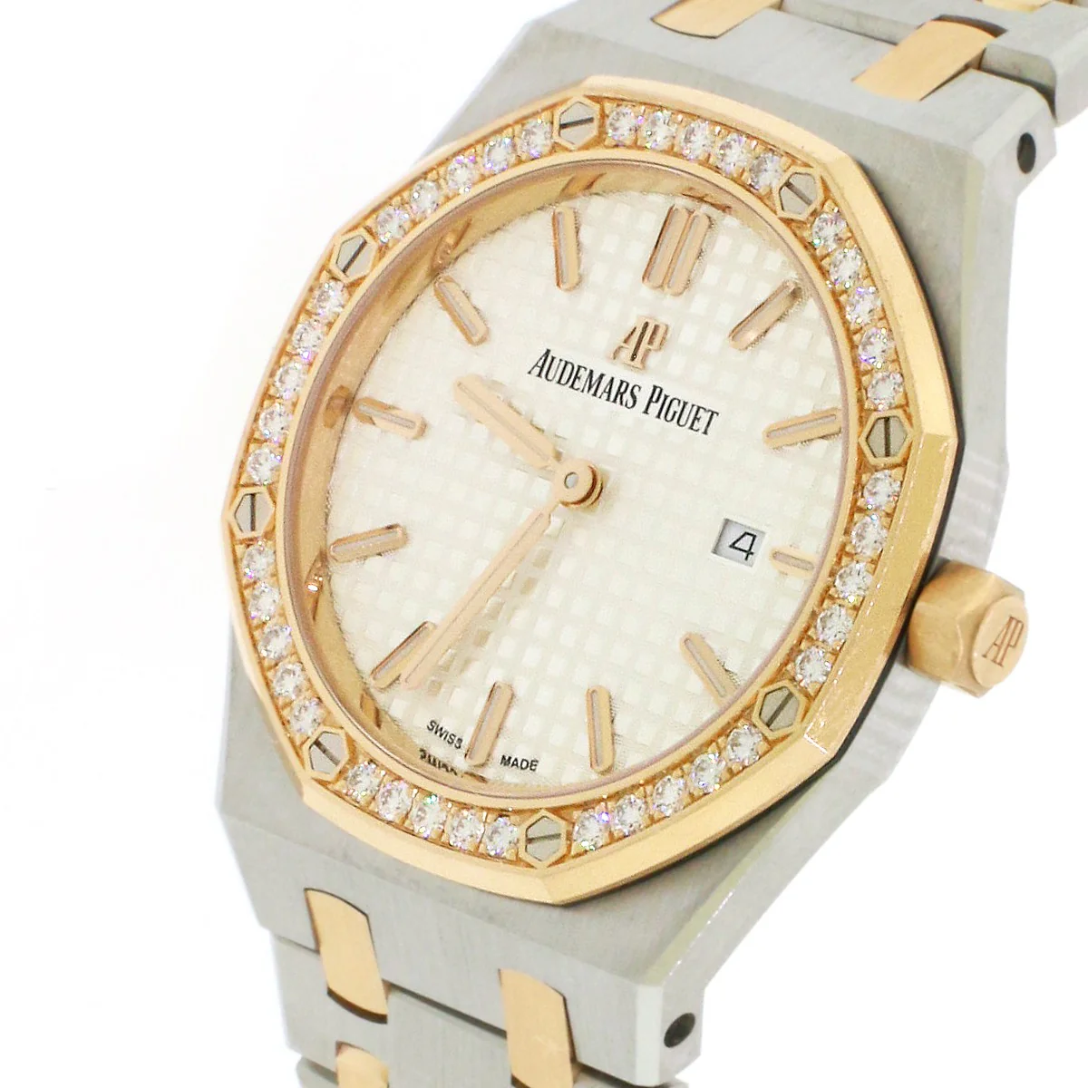 Audemars Piguet Ladies Royal Oak 18K Rose Gold/SS 33mm Watch