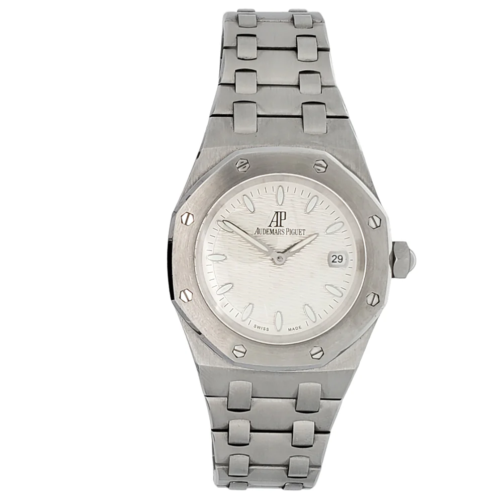 Audemars Piguet Lady Royal Oak 33mm White Wave Dial Stainless Steel Quartz Watch 67600ST - Image 4