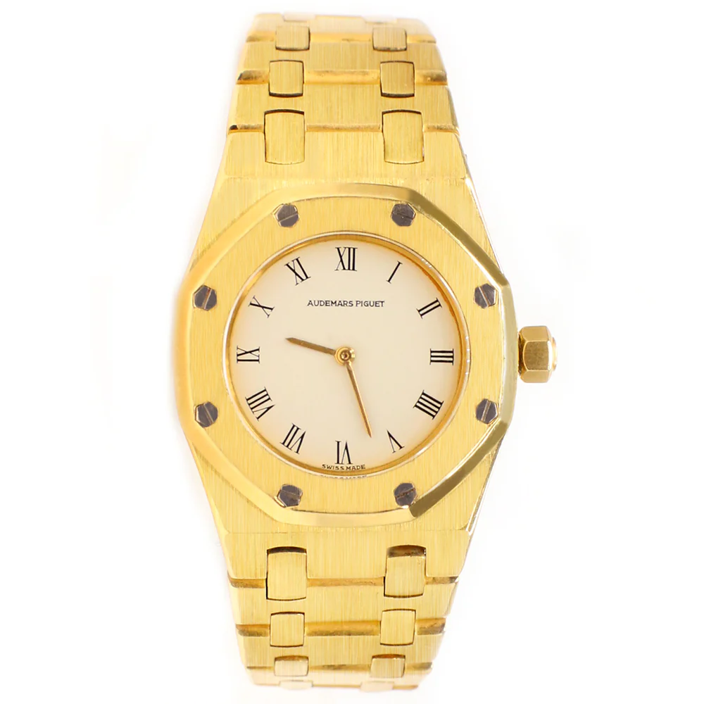 Audemars Piguet Royal Oak 18K Yellow Gold 26mm Lady Watch with Cream Roman Dial