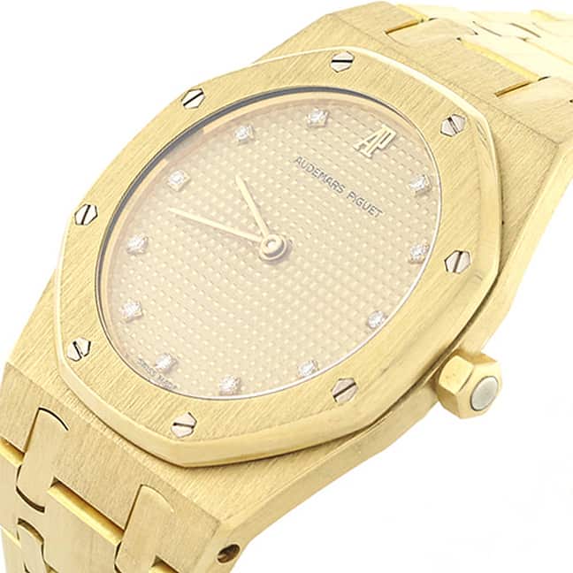 Audemars Piguet Royal Oak 18K Yellow Gold Original Diamond Dial 33mm Watch C85080 - Image 4