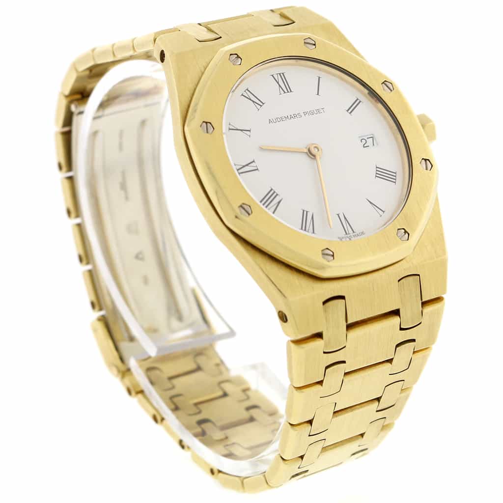 Audemars Piguet Royal Oak 18K Yellow Gold White Roman Dial 33mm Watch - Image 2