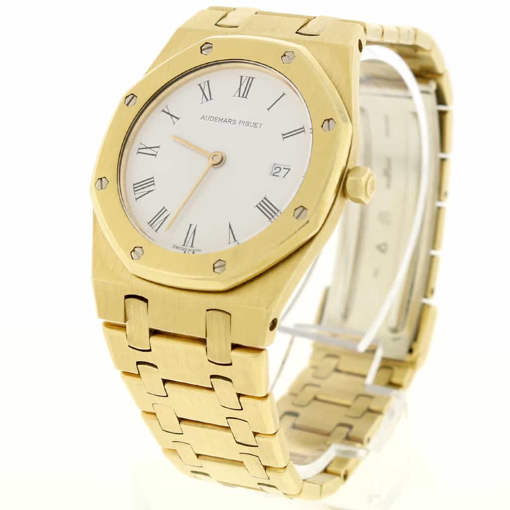 Audemars Piguet Royal Oak 18K Yellow Gold White Roman Dial 33mm Watch - Image 3