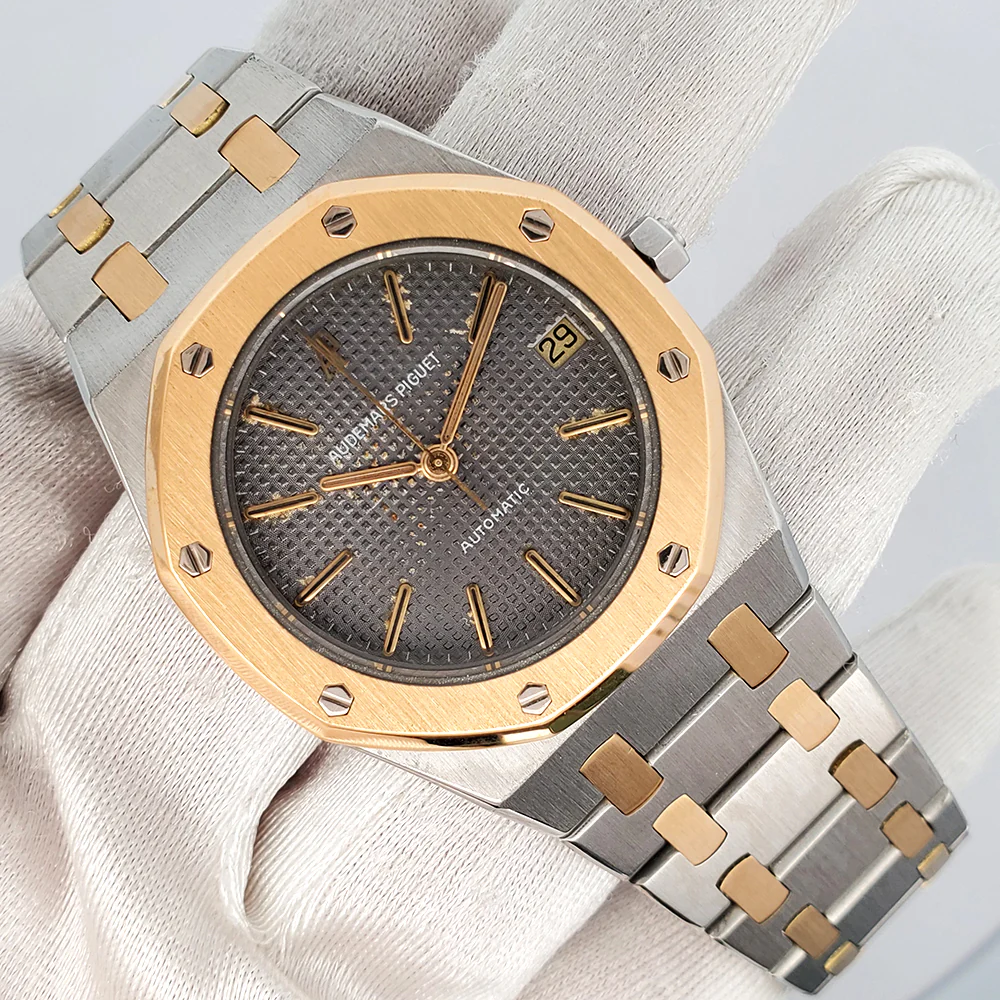 Audemars Piguet Royal Oak 35mm Grey Tapisserie 2-tone Yellow Gold/Steel Automatic Watch SA14486 - Image 2