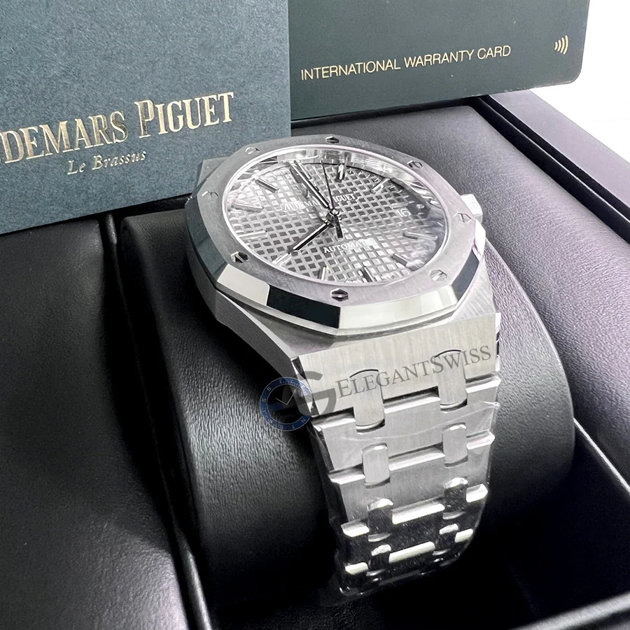 Audemars Piguet Royal Oak 37mm Gray Dial Steel Watch Box Papers 15450ST.OO.1256ST.02 - Image 2