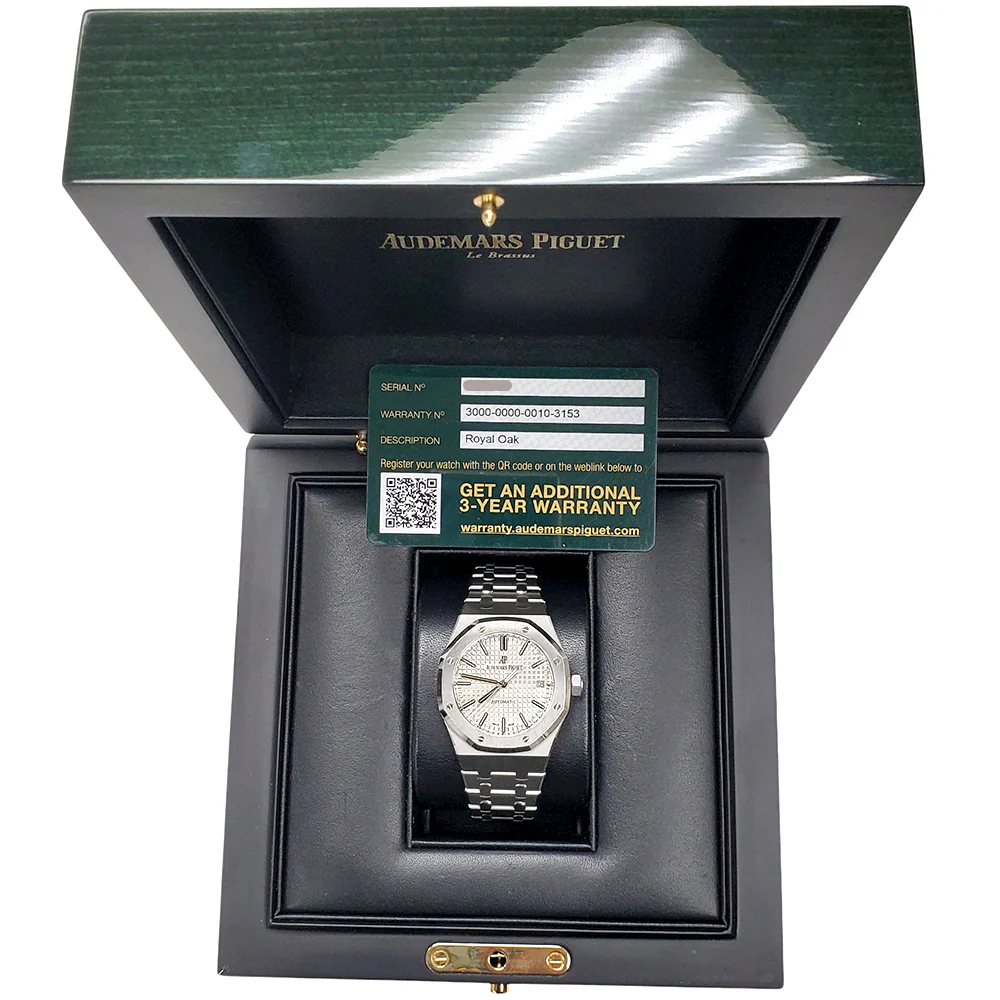 Audemars Piguet Royal Oak 37mm Silver Dial Steel Watch 15450ST.OO.1256ST.01 Box Papers - Image 3