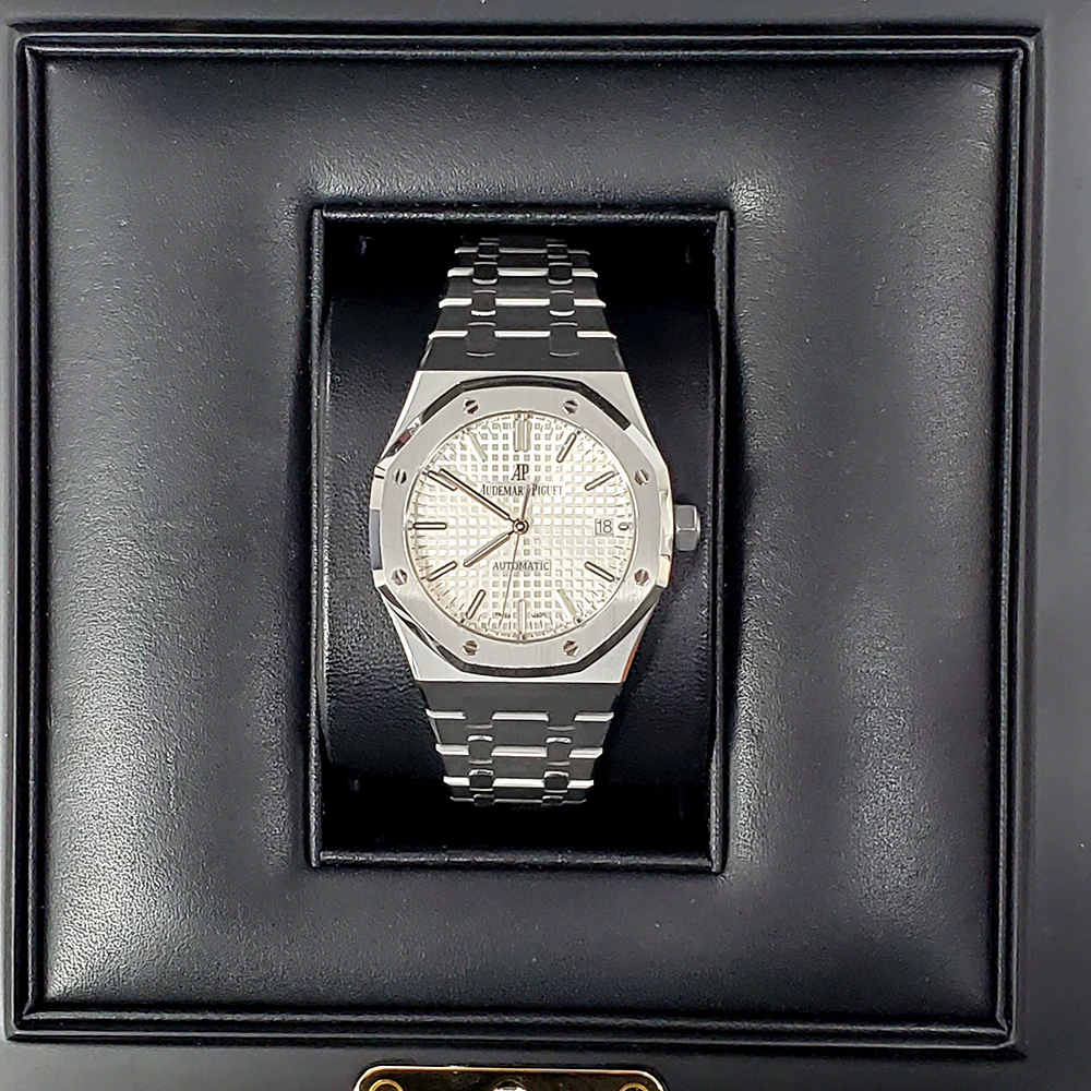 Audemars Piguet Royal Oak 37mm Silver Dial Steel Watch 15450ST.OO.1256ST.01 Box Papers - Image 4