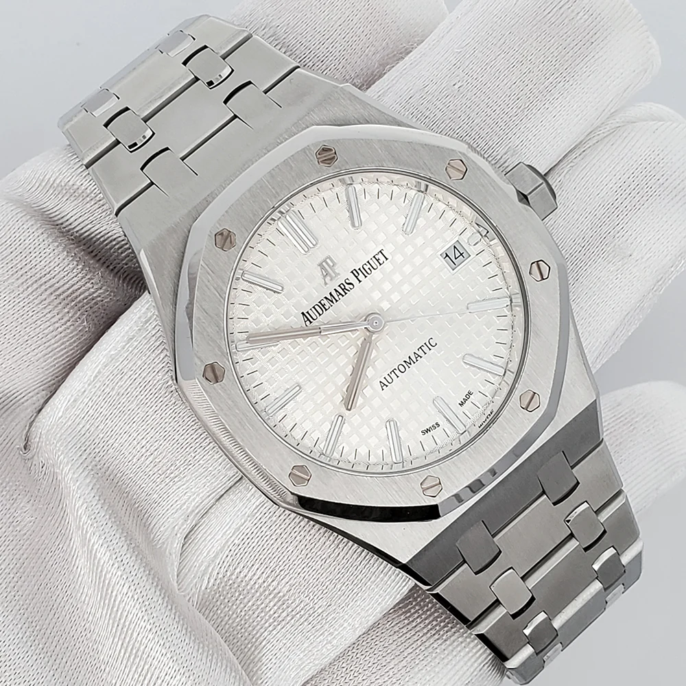 Audemars Piguet Royal Oak 37mm Silver Dial Steel Watch 15450ST.OO.1256ST.01 Box Papers - Image 3