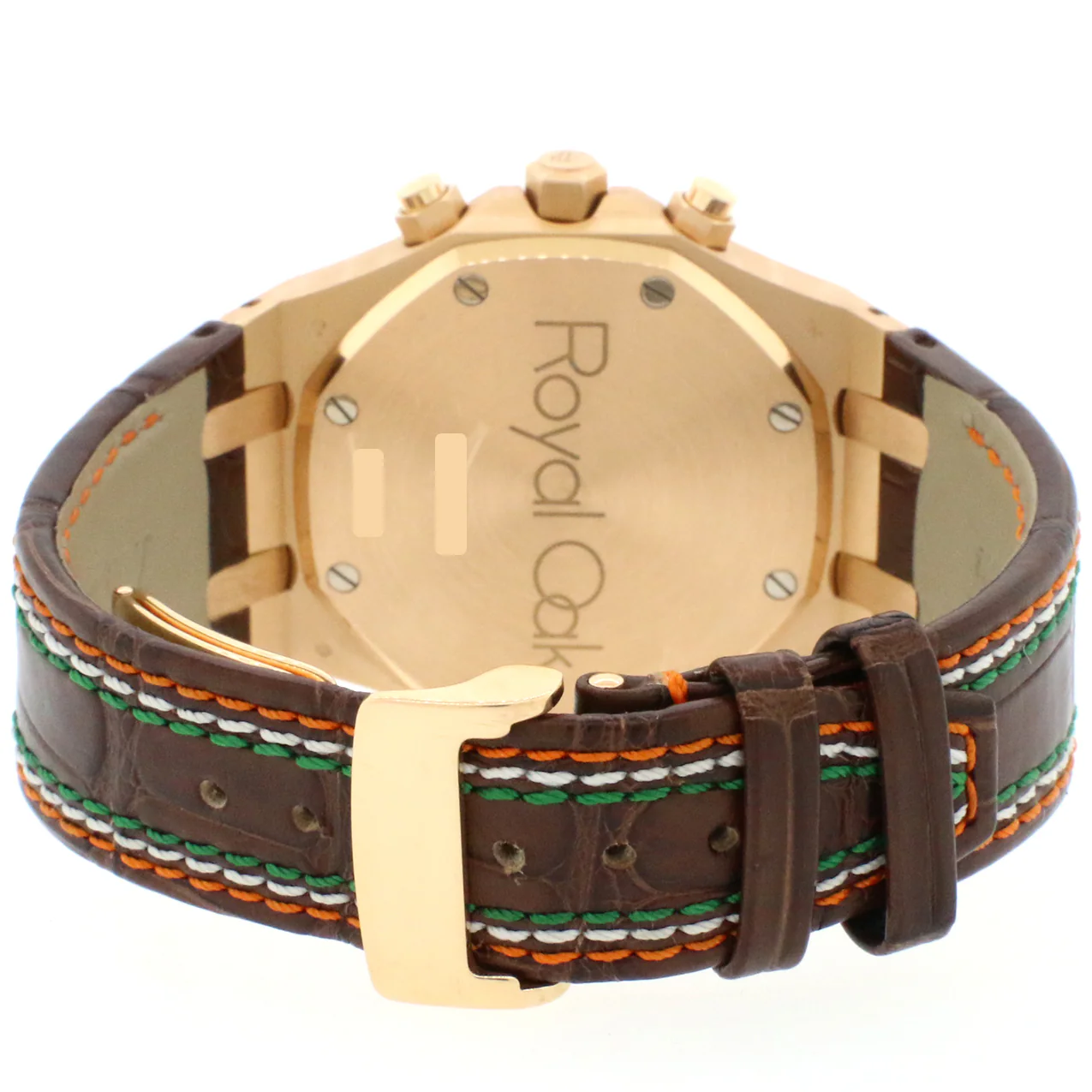 Audemars Piguet Royal Oak 39mm Chronograph Rose Gold/Silver-Toned Dial/Hand-Stitched Brown Leather Strap/26022OR.OO.D088CR.01 - Image 4