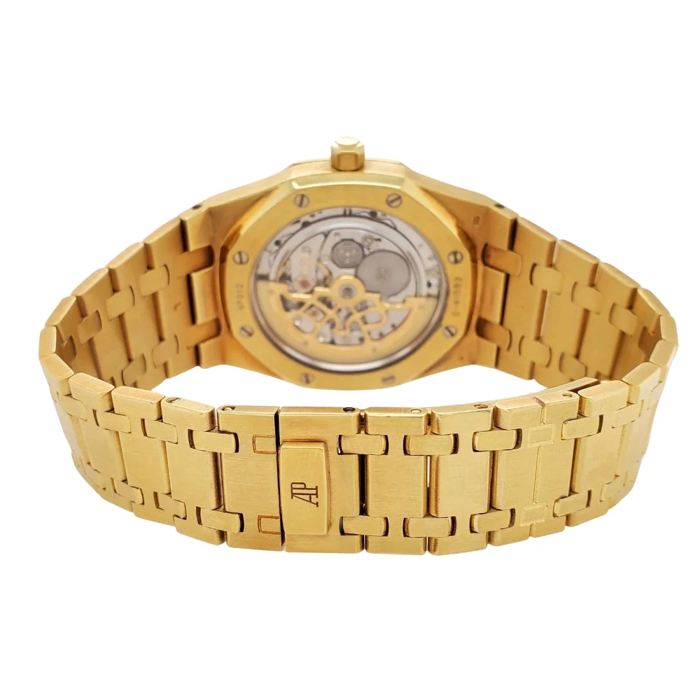 Audemars Piguet Royal Oak 39mm Jumbo Extra Thin Blue Dial Yellow Gold 15202BA Watch Box Papers - Image 7