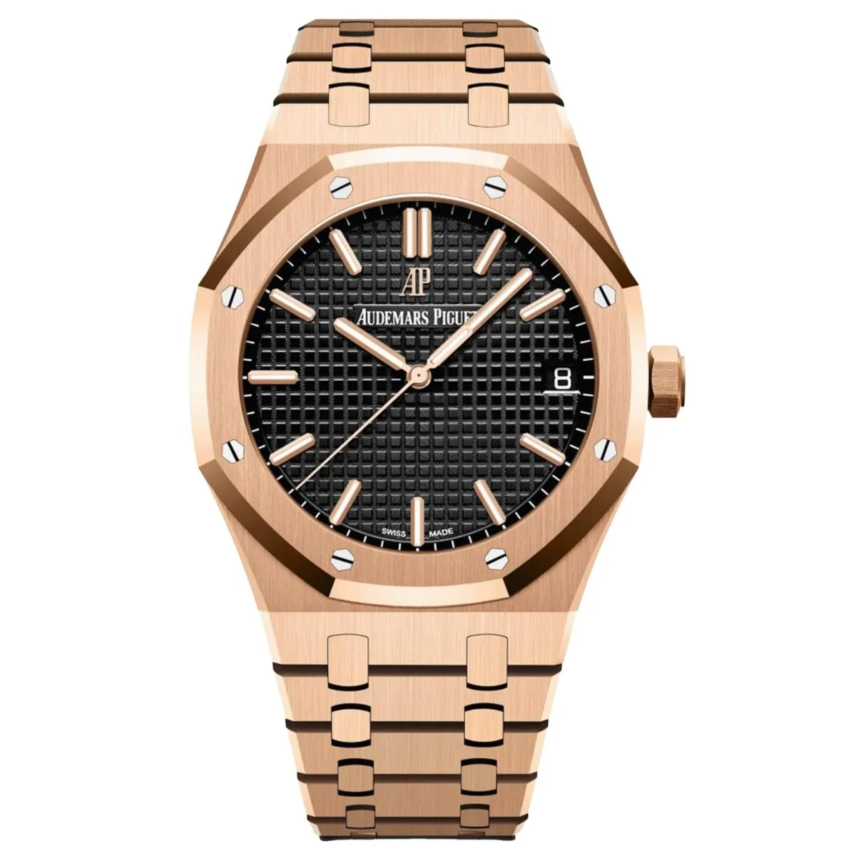 Audemars Piguet Royal Oak 41mm Black Dial Rose Gold Watch 15500OR.OO.1220OR.01 Box Papers