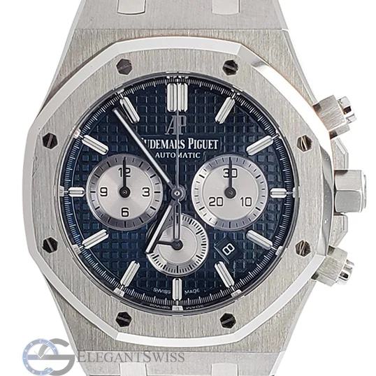 Audemars Piguet Royal Oak 41mm Chronograph Blue Dial Steel Watch 26331ST.OO.1220ST.01 Box Papers