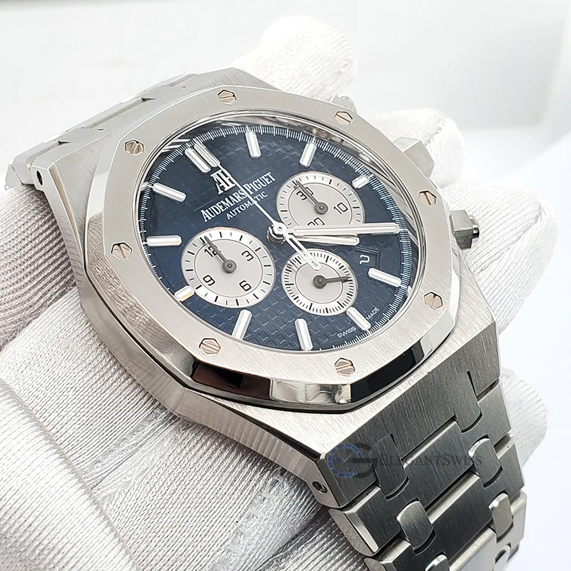 Audemars Piguet Royal Oak 41mm Chronograph Blue Dial Steel Watch 26331ST.OO.1220ST.01 Box Papers - Image 6