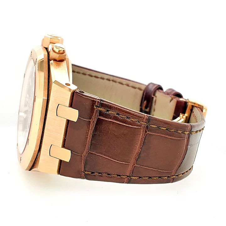 Audemars Piguet Royal Oak 41mm Chronograph Brown Dial Rose Gold Watch Box Papers - Image 3