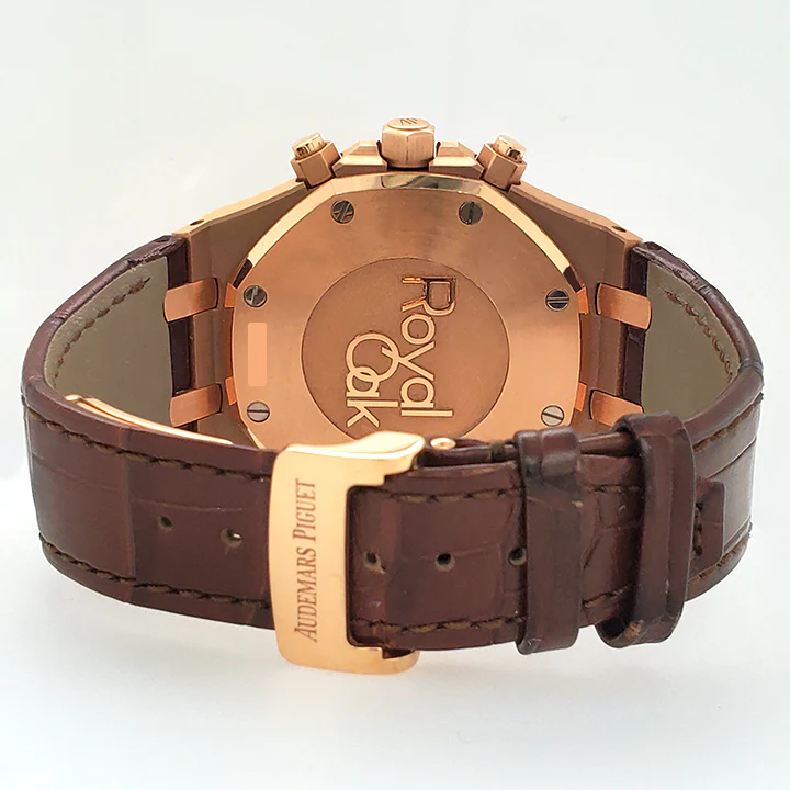 Audemars Piguet Royal Oak 41mm Chronograph Brown Dial Rose Gold Watch Box Papers - Image 4