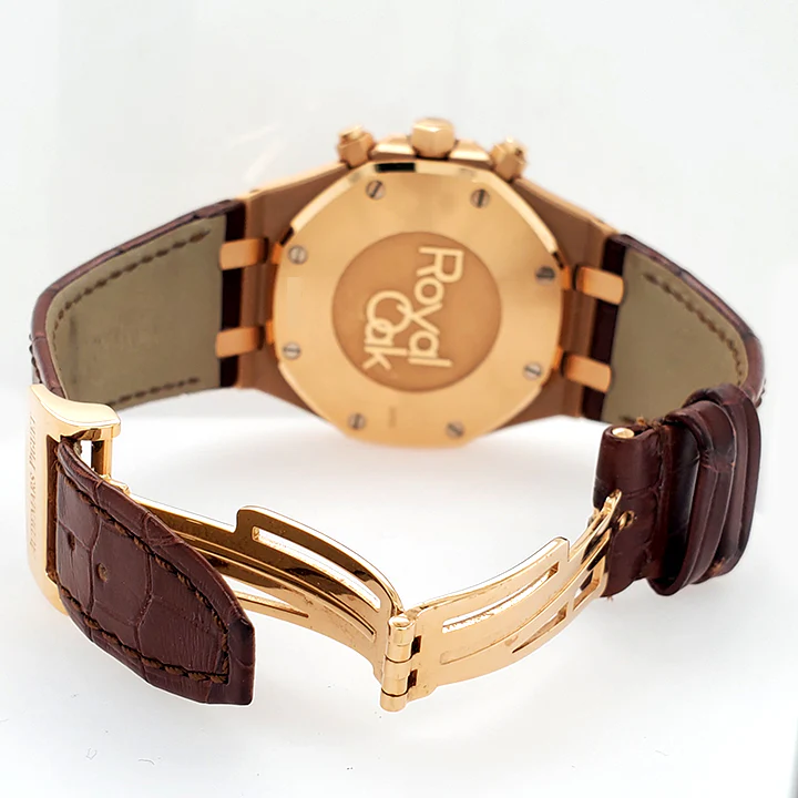 Audemars Piguet Royal Oak 41mm Chronograph Brown Dial Rose Gold Watch Box Papers - Image 5